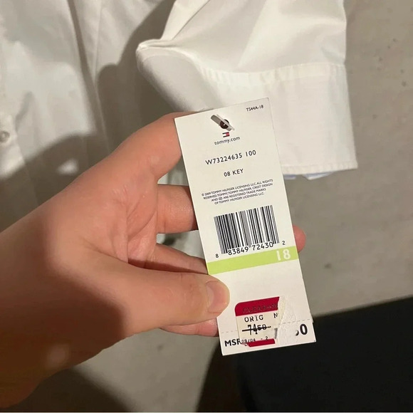 Tommy Hilfiger NWT Womens White 3/4 Sleeve Button-Down Top Shirt Plus Size 18 - Picture 7 of 11